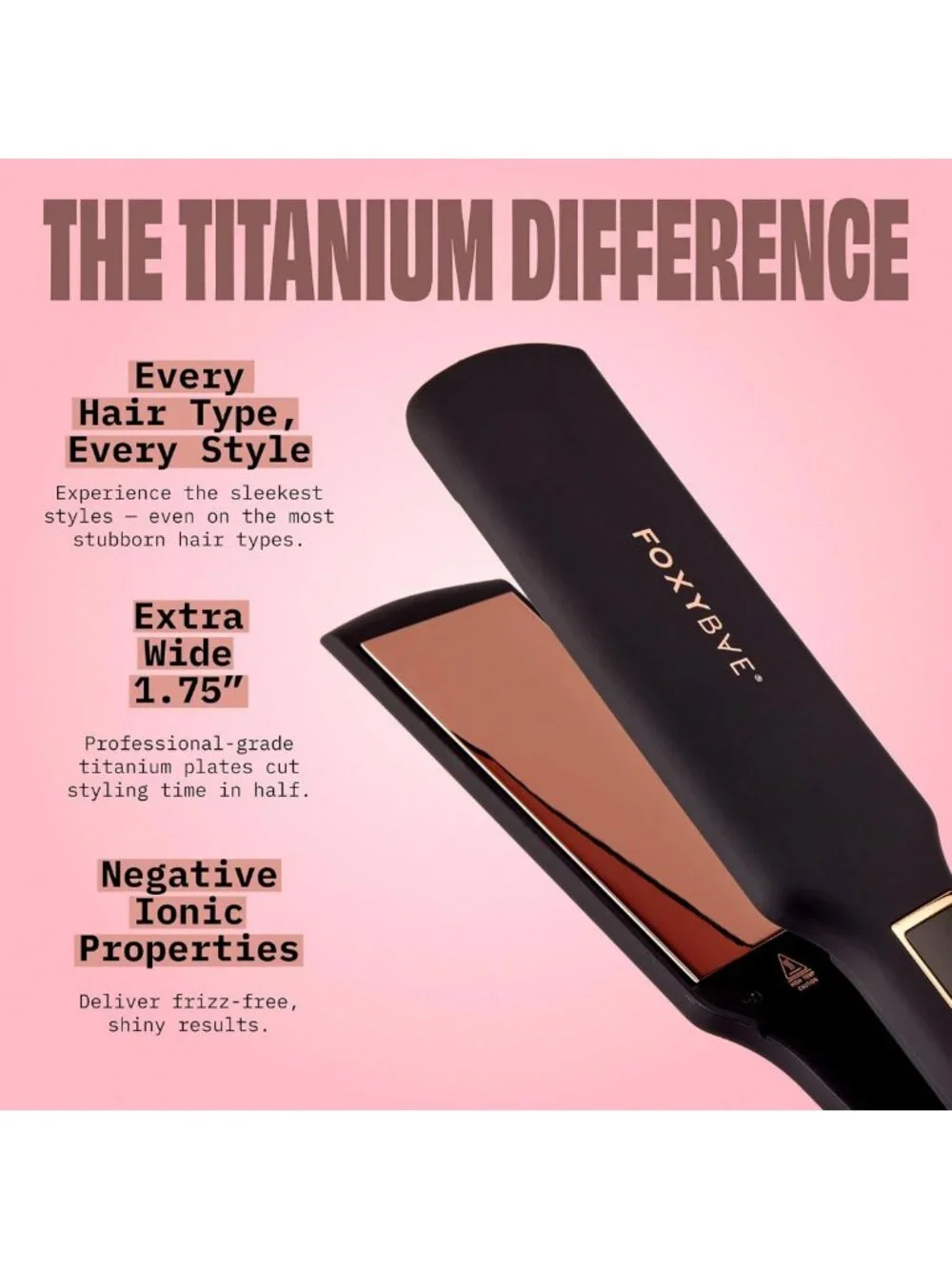 Sleek Titanium Flat Iron Hair Straightener - 1.75